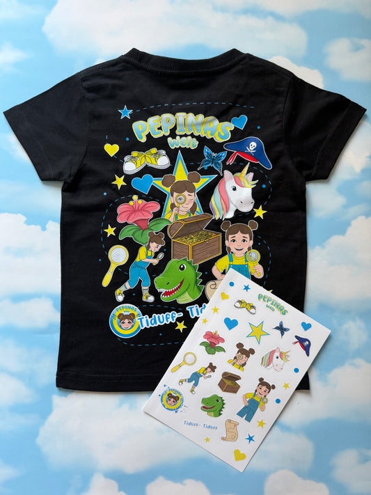 Pepina "Special-Edition Schatzsuche": T-Shirt & Stickerbogen